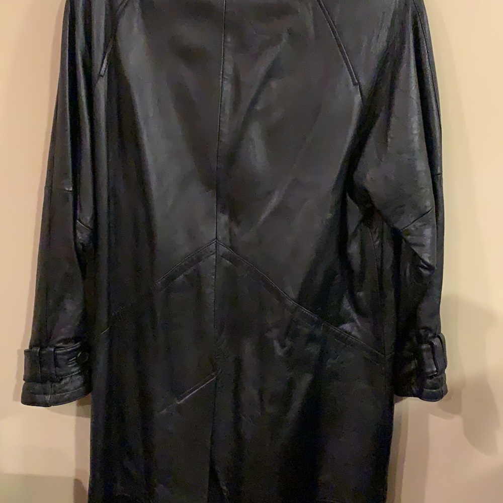 Limited leather trench coat, SZ L - Picture 6 of 6